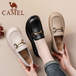 乐福高级感防滑超软轻便女单鞋 骆驼妈妈鞋 中老年头层牛皮2026新款