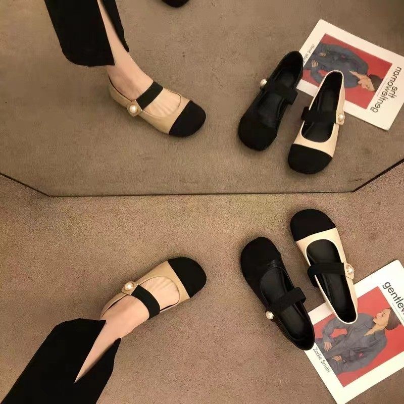 2025春季小香风一字带女鞋法式复古小粗跟方头浅口单鞋,女鞋,浅口单鞋,淘宝优惠券,粉丝福利购,淘宝优惠卷