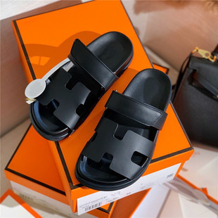 女外贸大码 跨境一字带魔术贴凉拖女休闲平底潮拖鞋 夏季 2024年新款