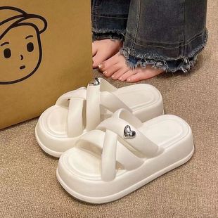 百搭外穿沙滩防滑厚底增高凉拖鞋 EVA拖鞋 休闲时尚 女2025新款 夏季