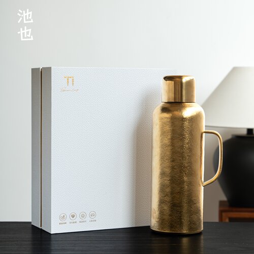 池也内外纯钛高端磁吸显温闷保温杯大容量家用焖茶钛壶节日送礼