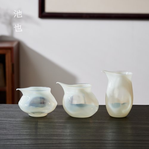 池也飞鸟白月光纯手工吹制公道杯高硼硅玻璃茶具高档茶水分茶器