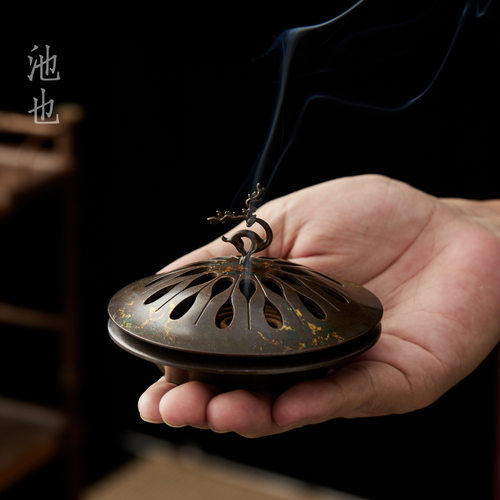 池也吉祥鹿香炉熏香室内沉香盘香香薰炉创意家用小摆件檀香盘香炉