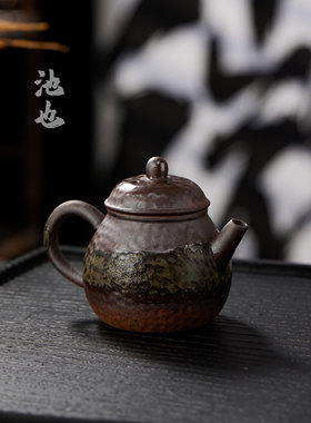 池也手工泡茶家用茶壶迷你小壶清水柴烧过滤泡茶壶敦煌文创手抓壶