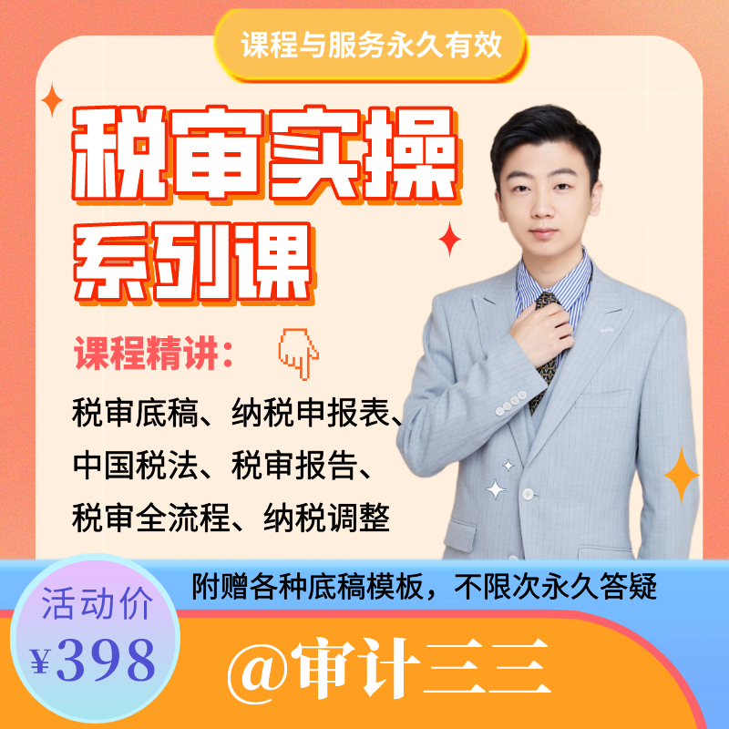 税务审计实操课 (税审底稿+报告+汇算清缴+风险评估+税法+申报表)