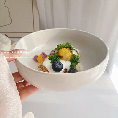 ins韩风极简陶瓷早餐碗沙拉菜碗