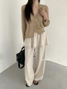 女洋气百搭6216 HU2026春季 裤 高级感小众设计高腰围裙西装 新款