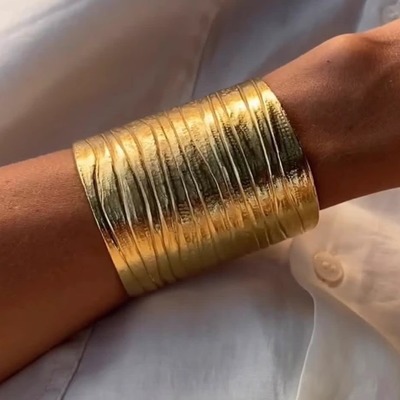HELENE PRIME | 26新款DUNE超宽金色纹路开口手镯