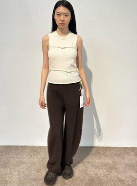 Swaying/knit | 25秋冬新款白色圆领绳结细节坦克背心