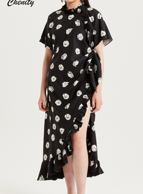 SAMUEL GUI YANG | Chenity 买手店新中式黑白花花边连衣裙