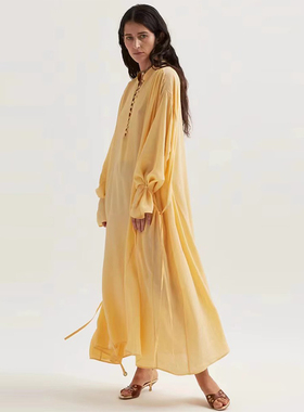 SAMUEL GUI YANG ｜Chenity买手店 奶黄长袖连衣裙吊带套装