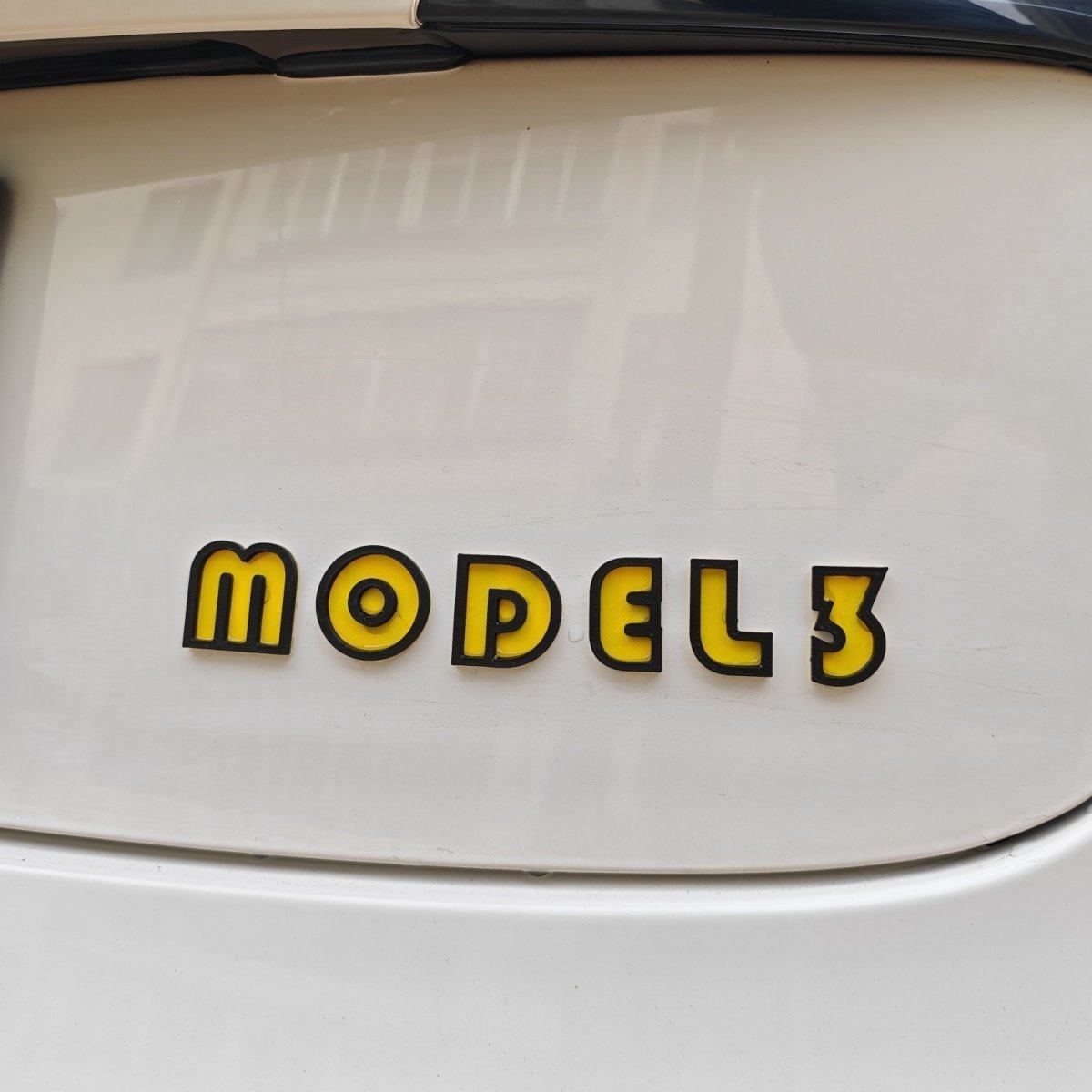 特斯拉车标尾标装饰立体改装网红model3Y卡通动漫爆款自粘新款