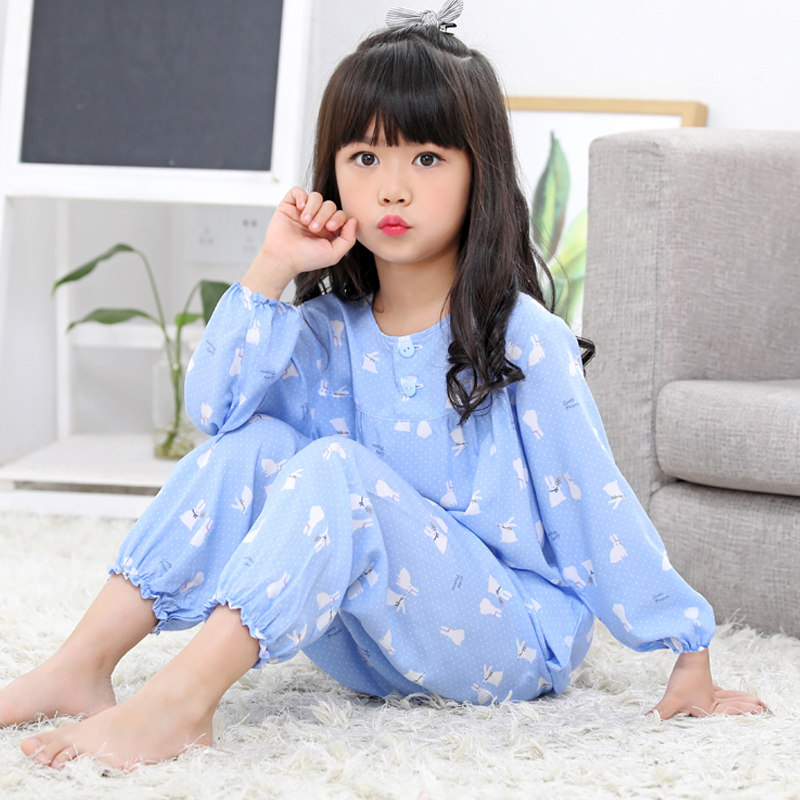 小女孩公主儿童装宝宝棉绸空调薄款春秋新款睡衣东方绵绸长袖套装|ruв категории Детская одежда, детей дома, одежду, домашнего костюм - от Buy2taobao.com для оказания профессиональной услуги покупки агента Taobao