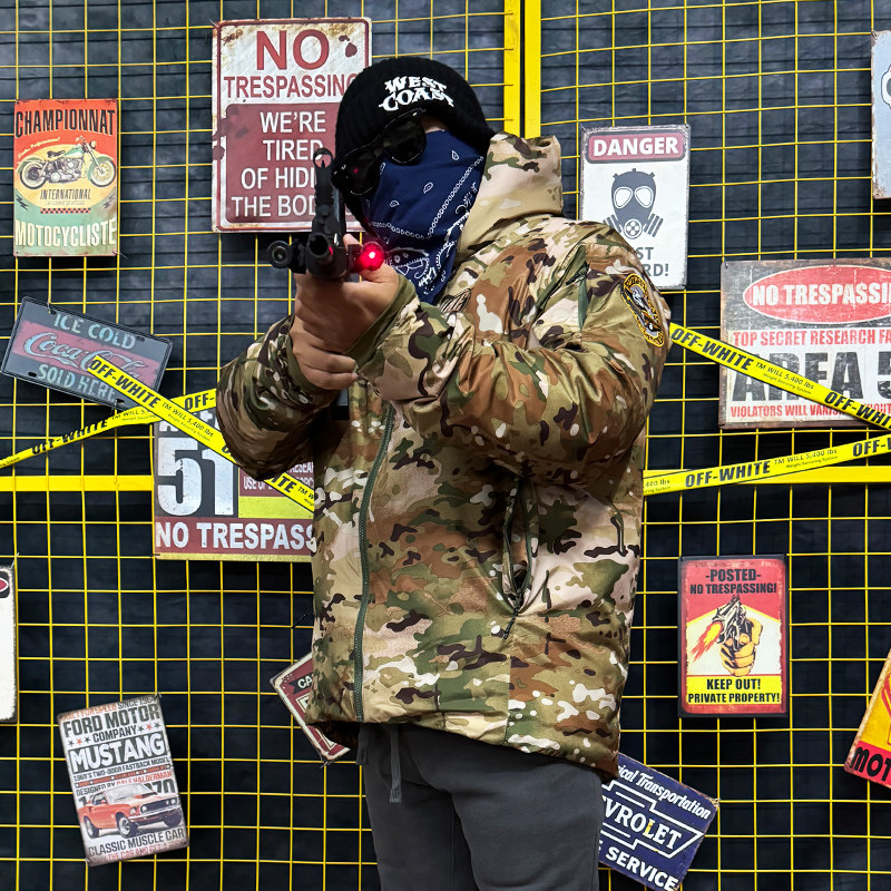 NE核爆炸大码户外羽绒服迷彩棉服登山徒步防寒防风防泼水战术外套