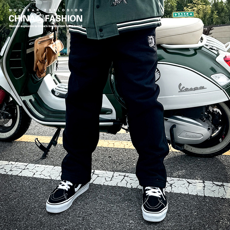 NE潮牌大码男装加绒恶霸卫裤