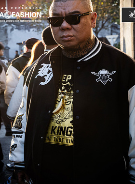 核爆炸×北暴联名款棒球服北京暴徒北京话事人棉服秋冬外套厚夹克