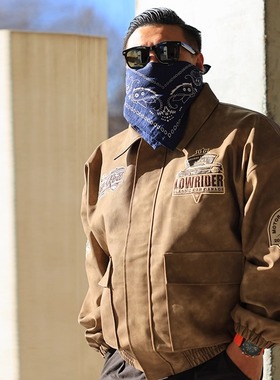 核爆炸春秋款机车服骑行皮夹克hotrod经典复古宽松大码PU皮衣外套