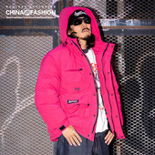 棉服玫粉色工装 NE核爆炸大码 男装 夹克男宽松街头秋冬加厚保暖外套