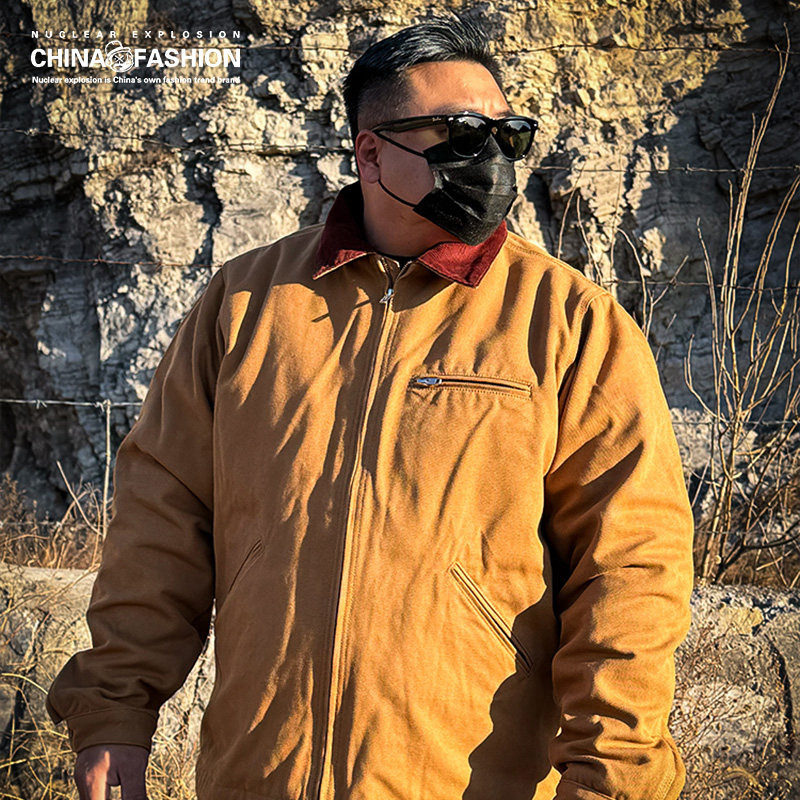 NE核爆炸大码潮牌美式底特律工装夹克复古cleanfit春秋冬上衣外套