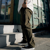 男装 工装 裤 NE核爆炸大码 复古军绿色复古百搭多口袋休闲长裤 男潮牌