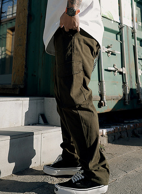 NE核爆炸大码男装工装裤复古军绿色复古百搭多口袋休闲长裤男潮牌