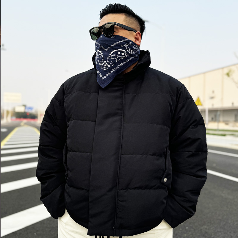 核爆炸可脱帽街头休闲压花羽绒服