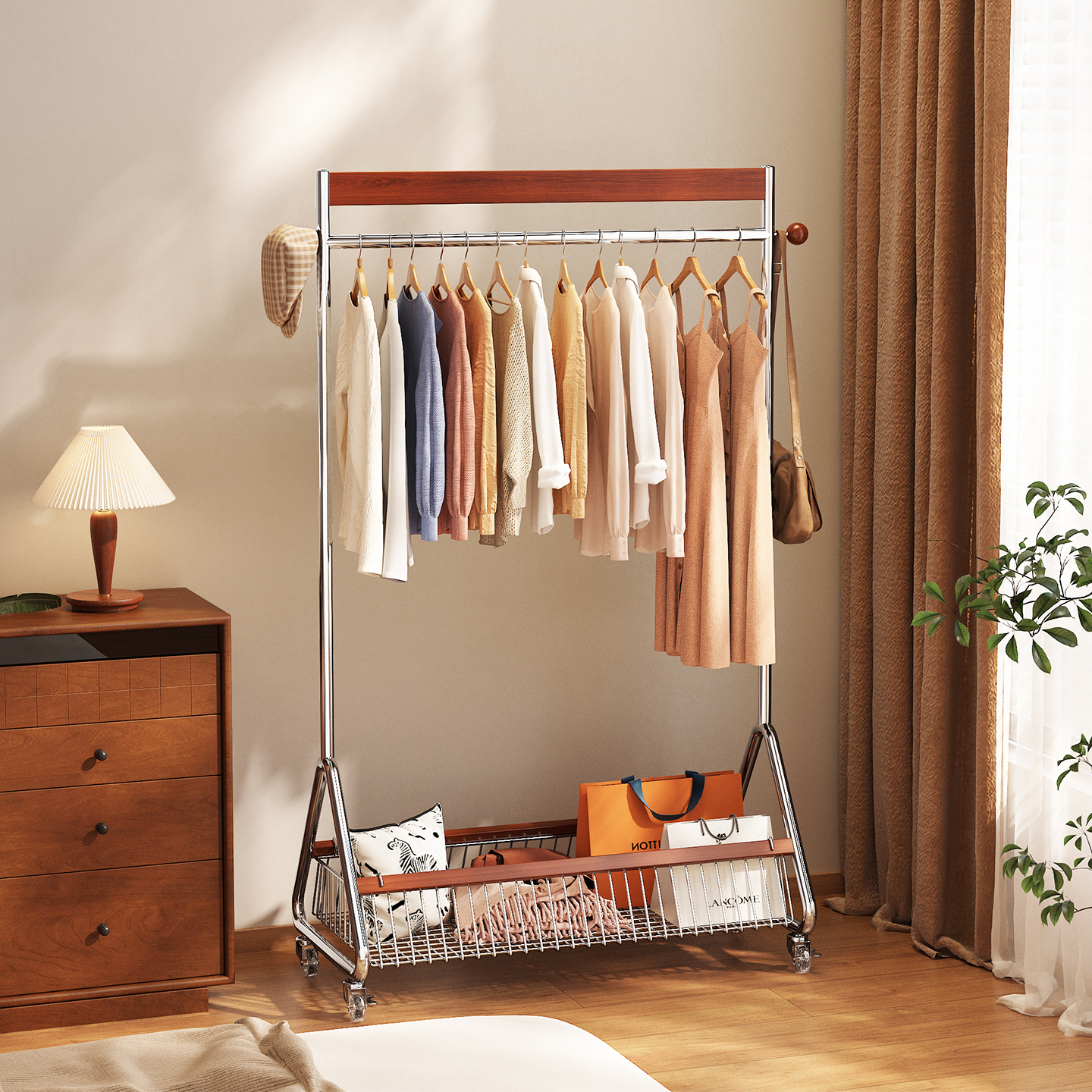 a生落地挂衣架卧室衣帽架可移动