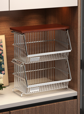 中古餐边柜零食置物架客厅桌面杯子收纳盒厨房台面多层蔬菜水果篮