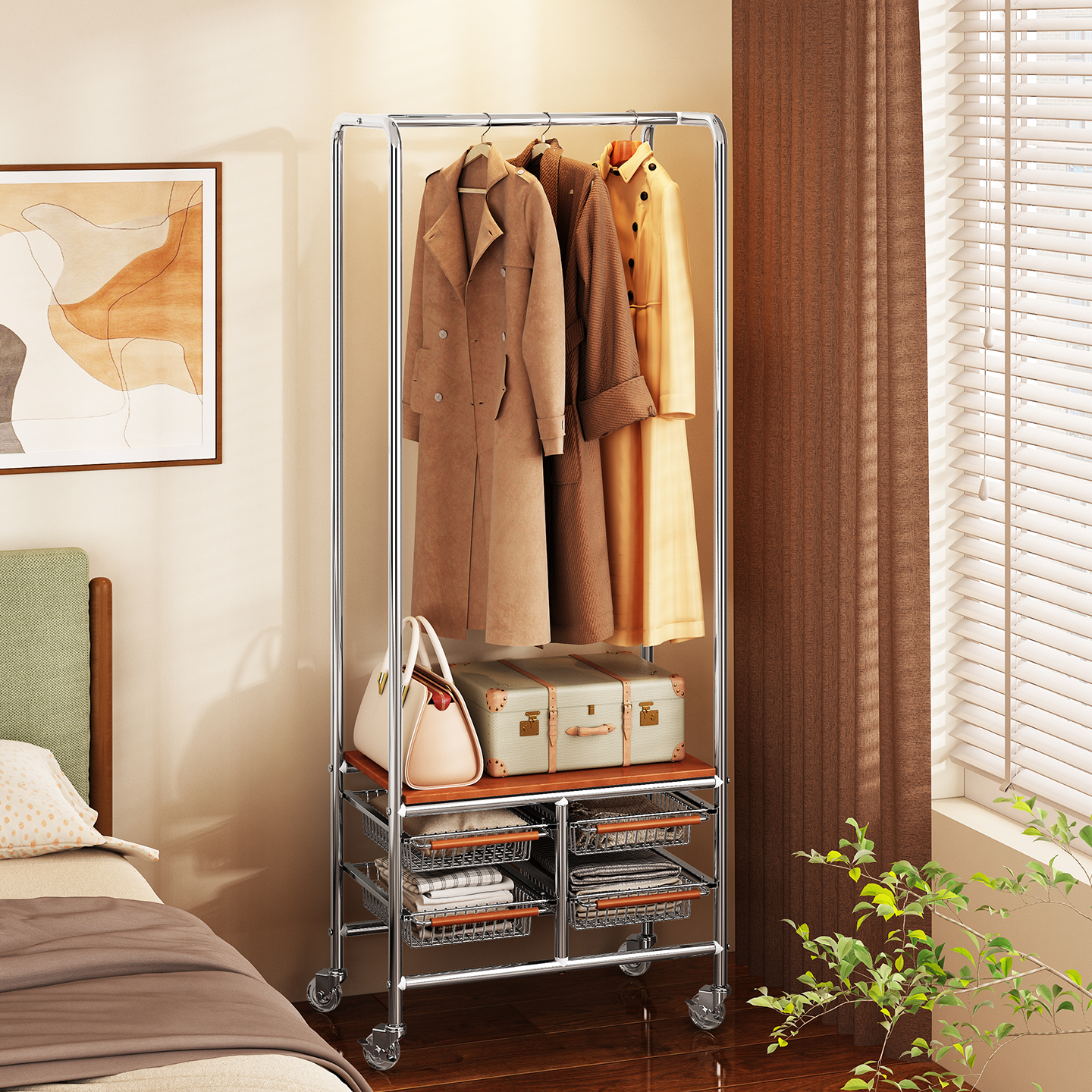 a生卧室不占地方衣帽架放衣神器