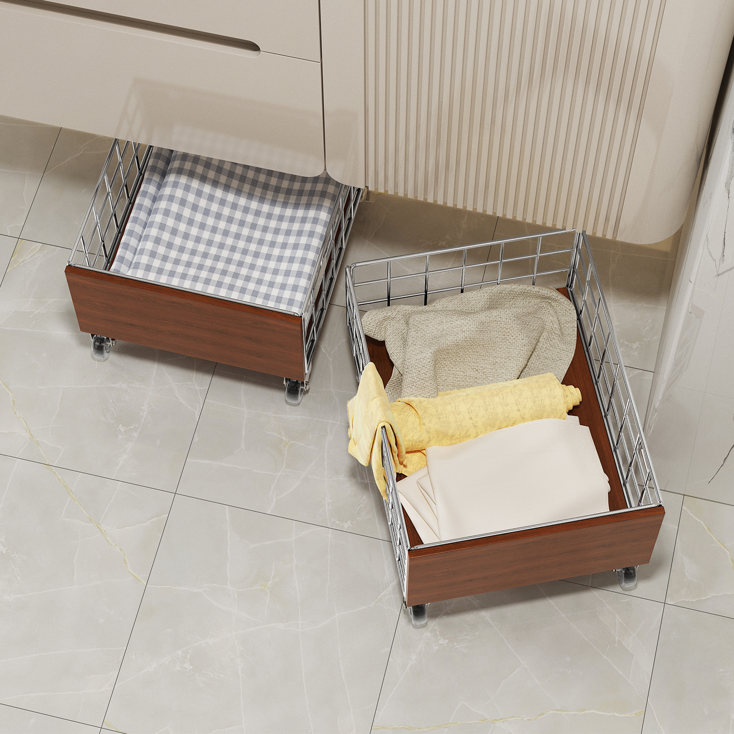 a生浴室柜下脏衣篮多功能收纳筐