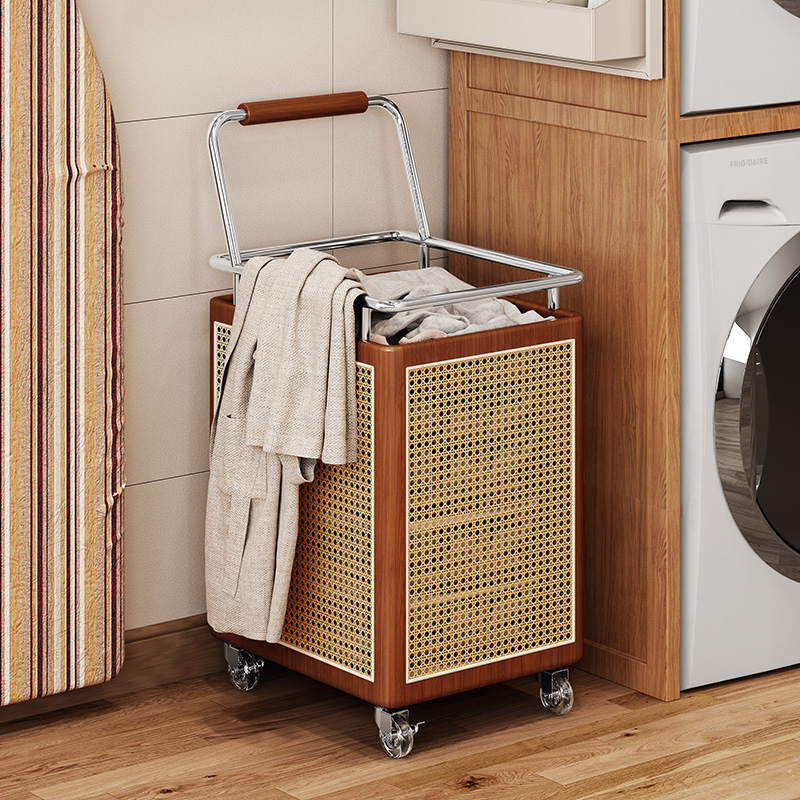a生浴室推车式脏衣篮中古置物架