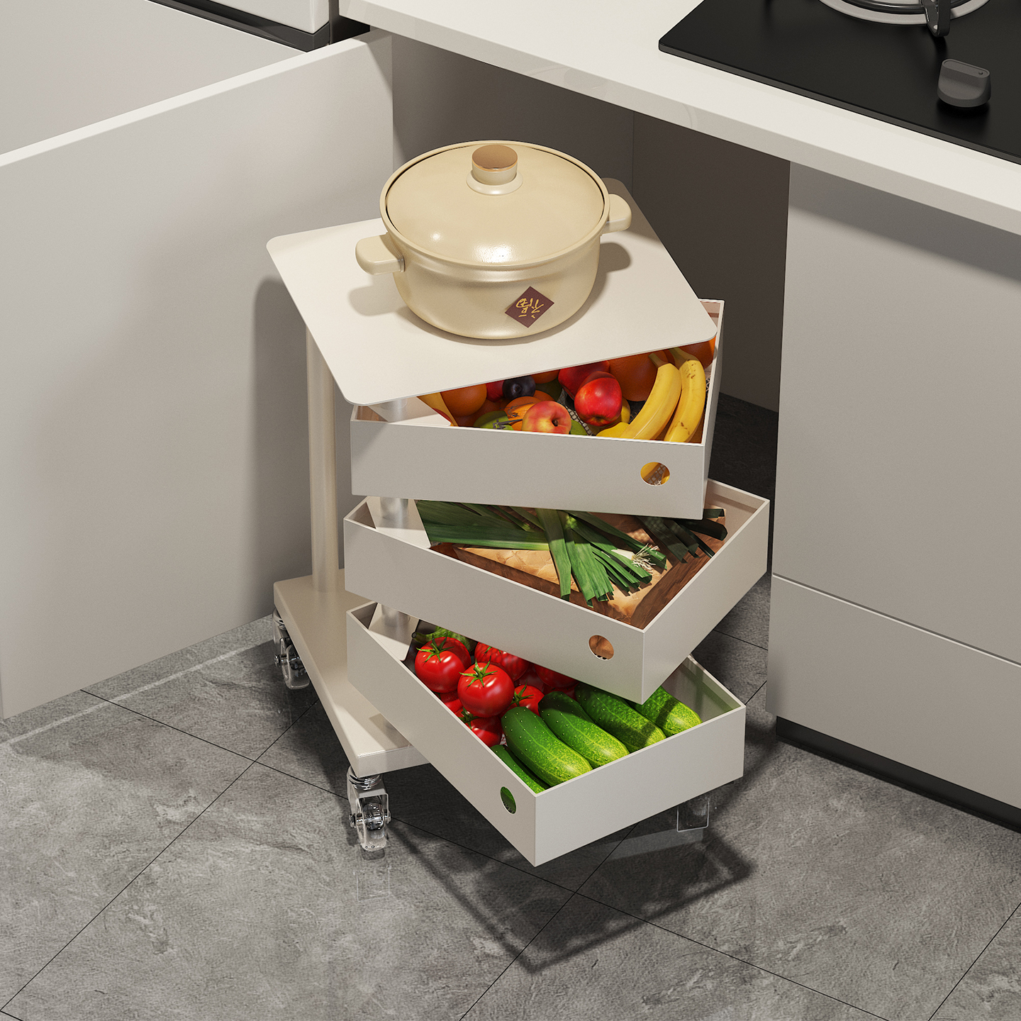 a生厨房柜下置物架多功能小推车