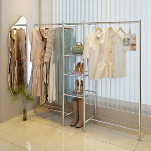 女装店货架展示架服装店拍照道具网红亚克力挂衣架V落地橱窗陈列