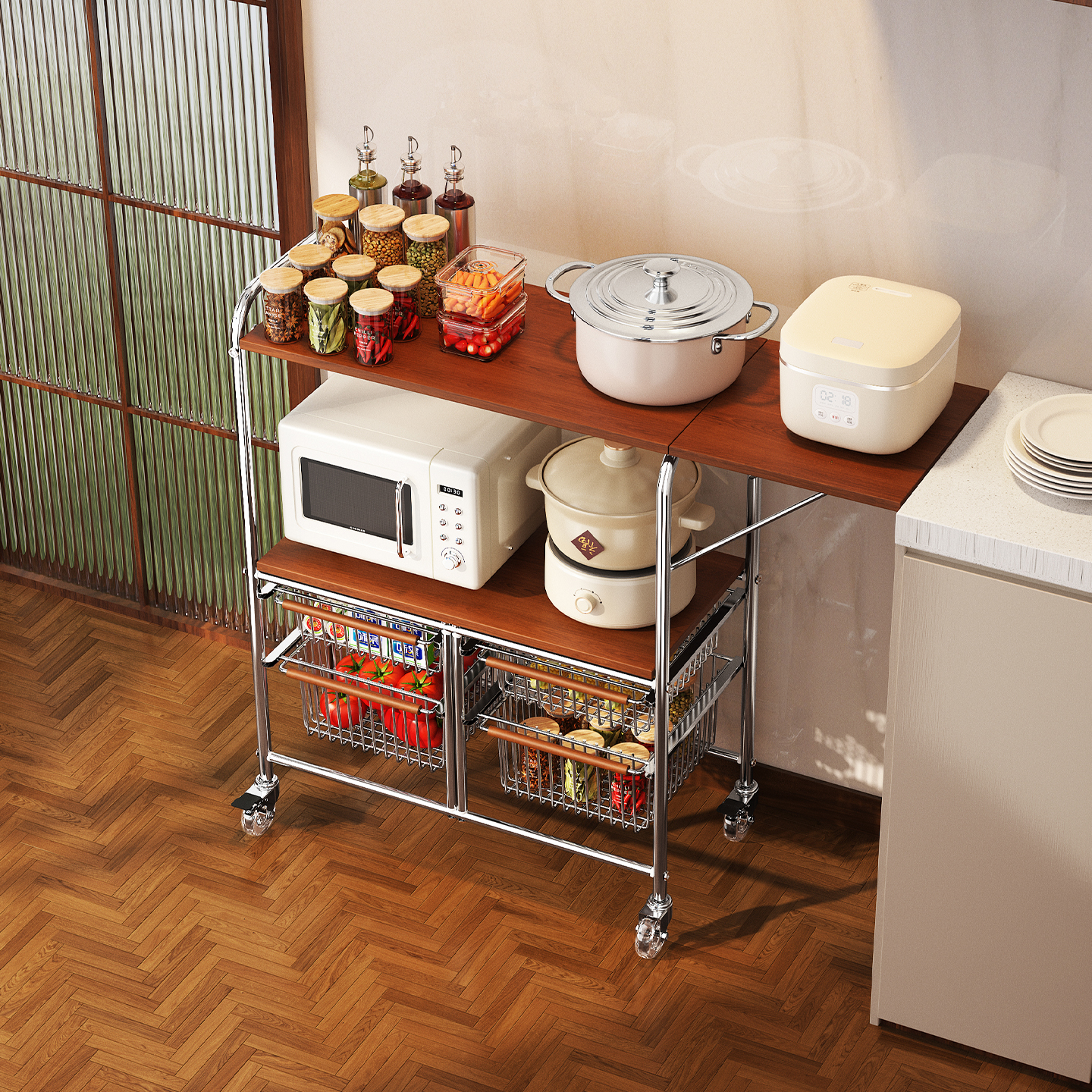 a生厨房收纳架侧边柜零食置物架