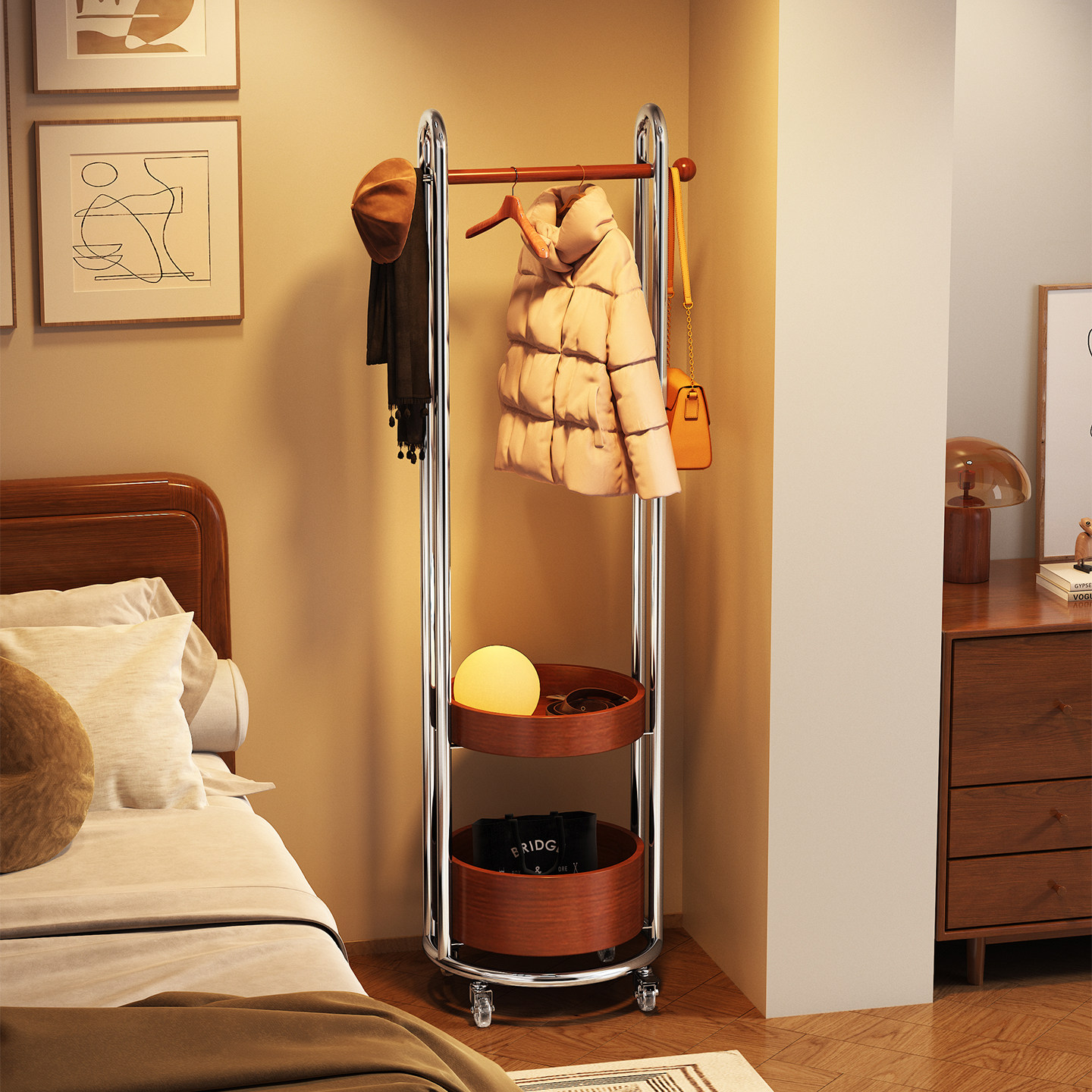 a生床头挂衣架卧室可移动衣帽架