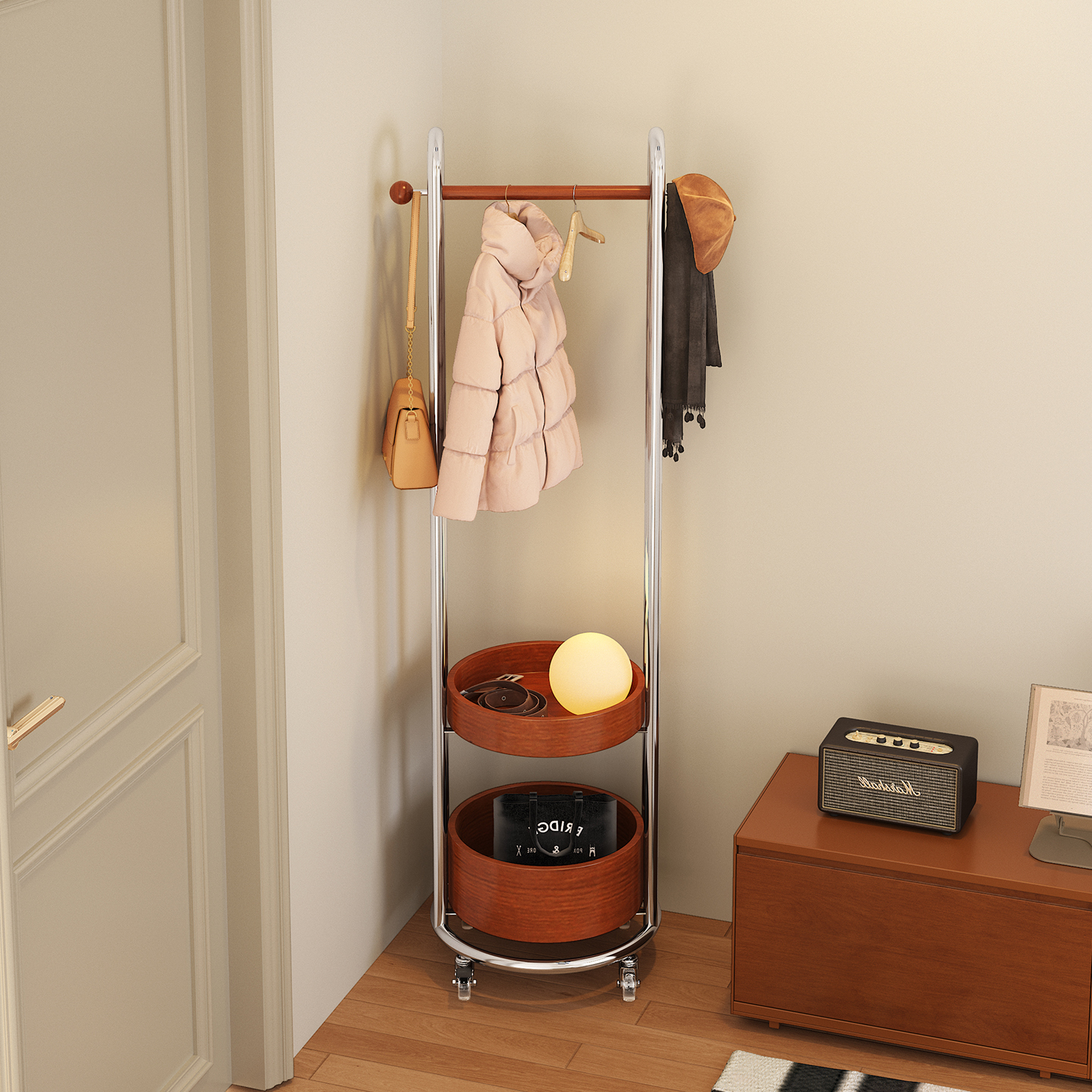 a生入门挂衣架玄关置物架挂包架