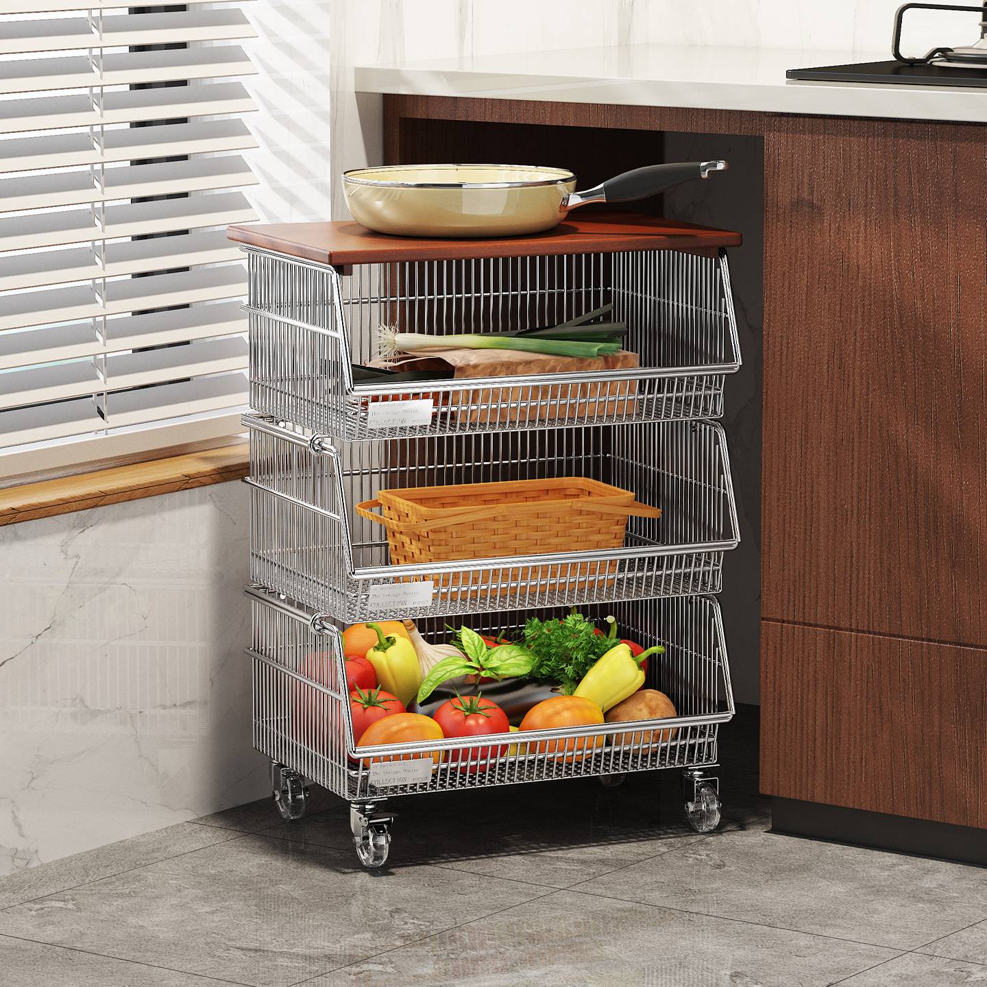 a生304不锈钢厨房多功能置物架子