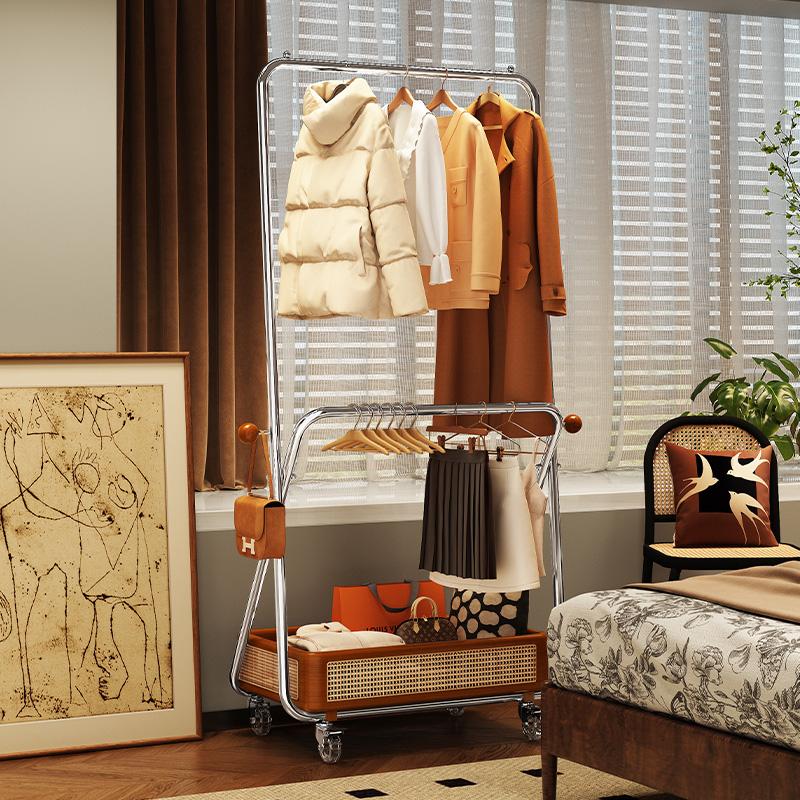 a生中古风多层衣帽架可移动