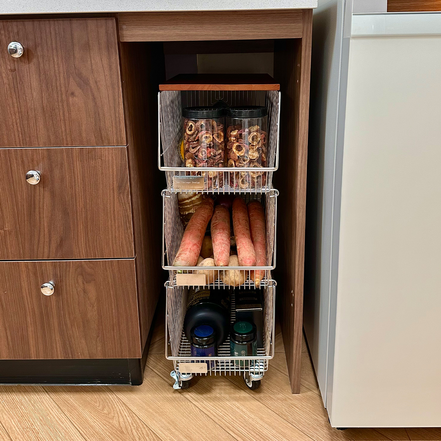 a生304不锈钢厨房柜下果蔬置物架