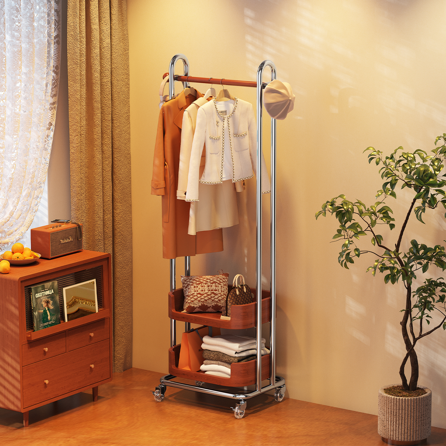 a生中古风客厅挂衣架家用衣帽架