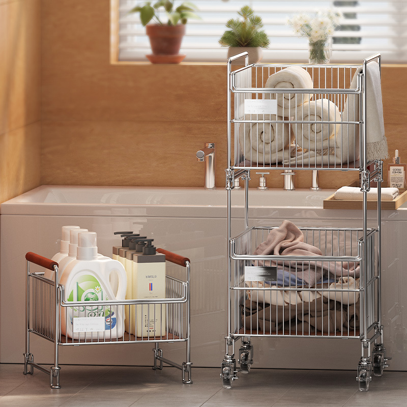 a生置物脏衣篓带轮脏衣篮小推车