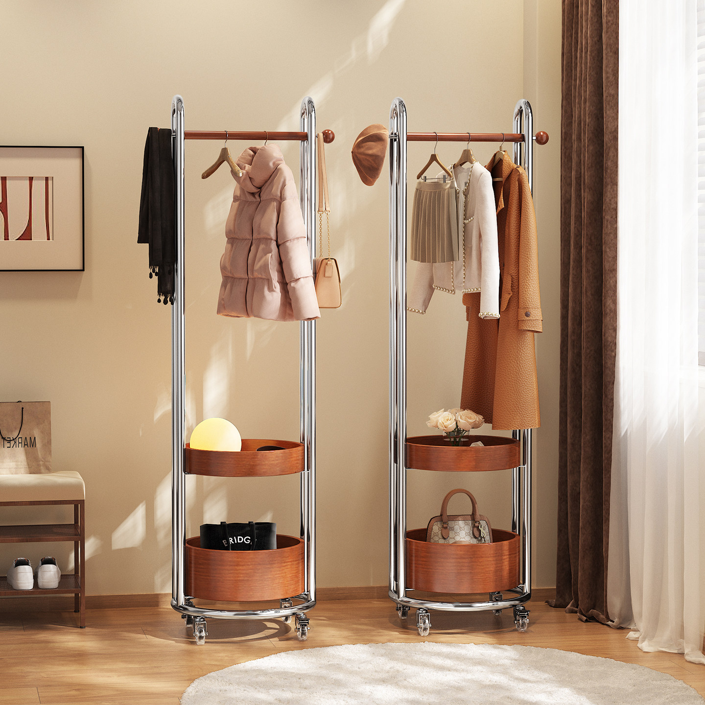 a生卧室落地挂衣架衣帽架挂包架