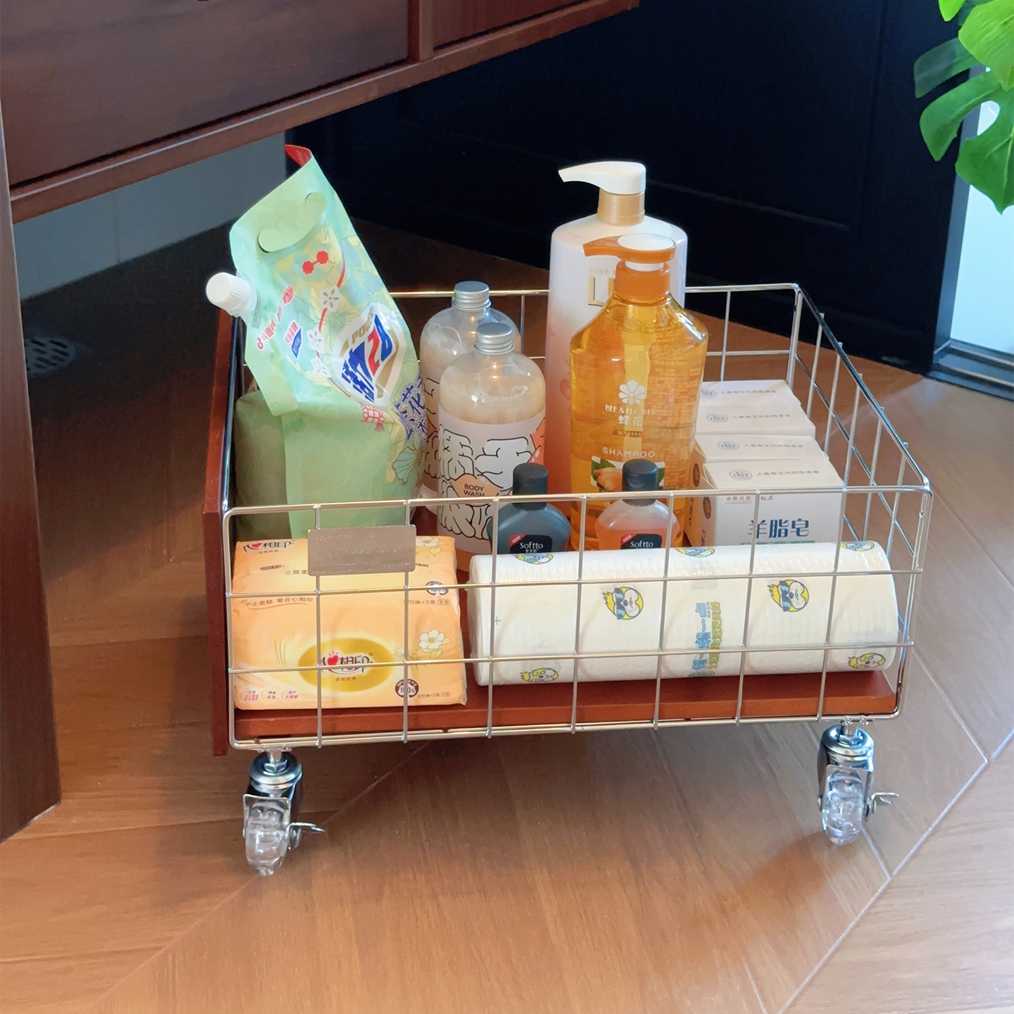 a生可移动脏衣篮小推车置物架子