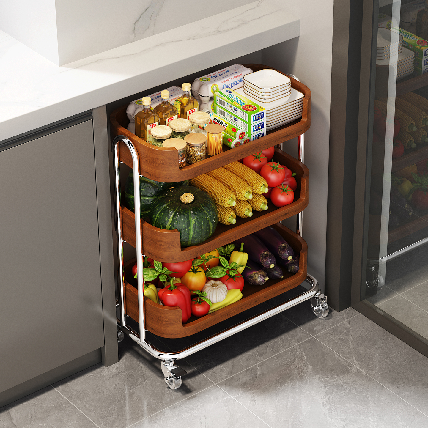 a生厨房置物架蔬菜收纳筐零食架