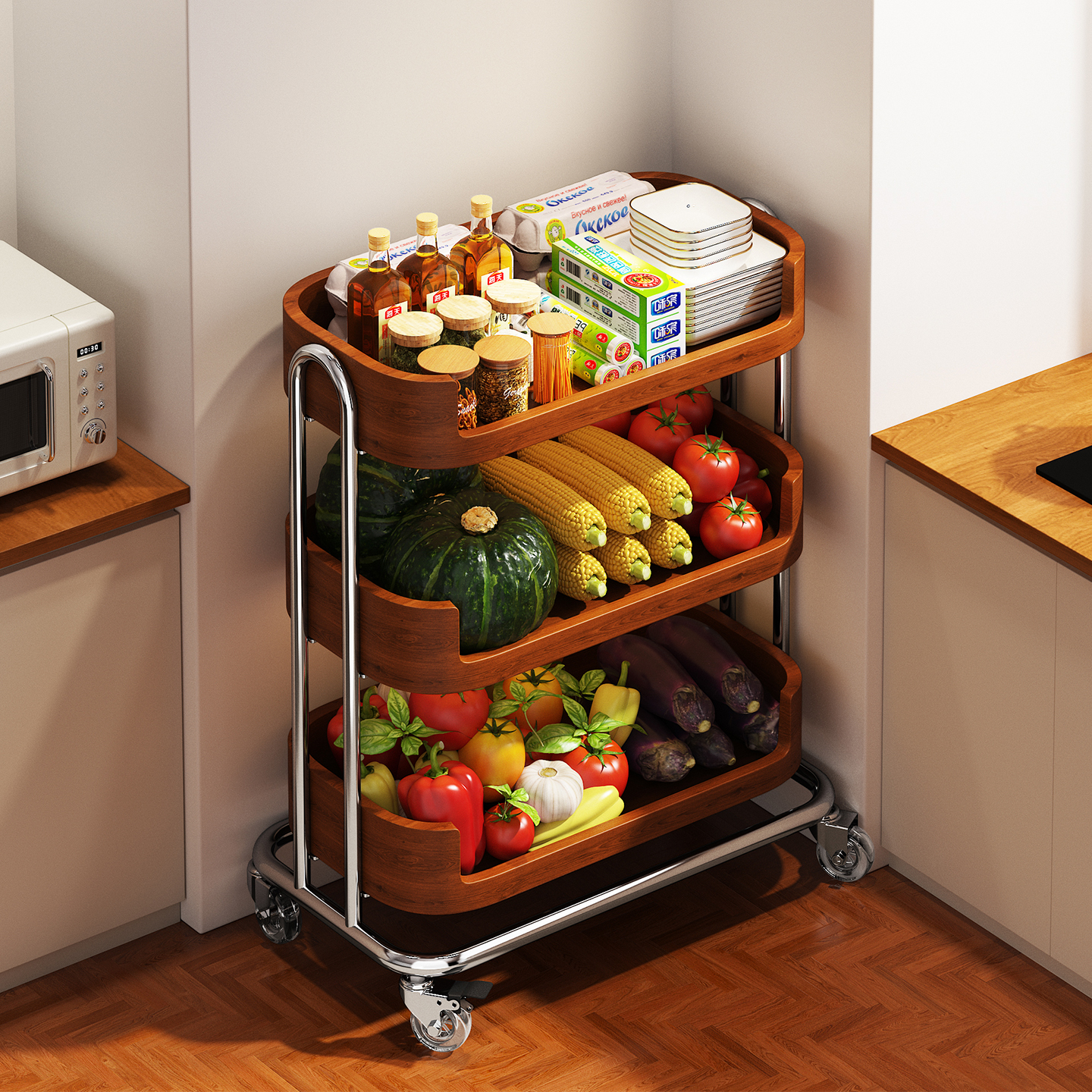 a生厨房移动收纳筐墙角置物架