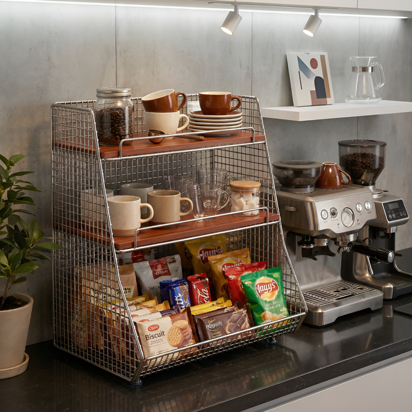 中古风零食置物架多功能桌面杂物收纳水杯放置架咖啡角布置储物篮,收纳整理,桌面收纳盒,淘宝优惠券,粉丝福利购,淘宝优惠卷