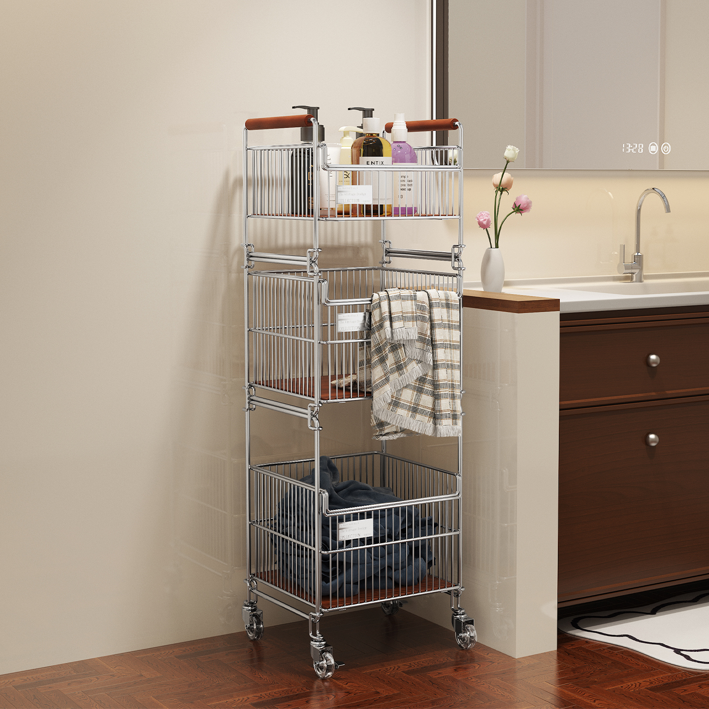 a生浴室多功能一体推车式置物架