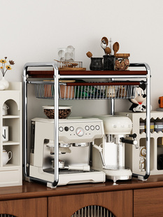 中古咖啡机置物架桌面分层器具摆放台水吧杯架抽屉茶叶茶包收纳盒