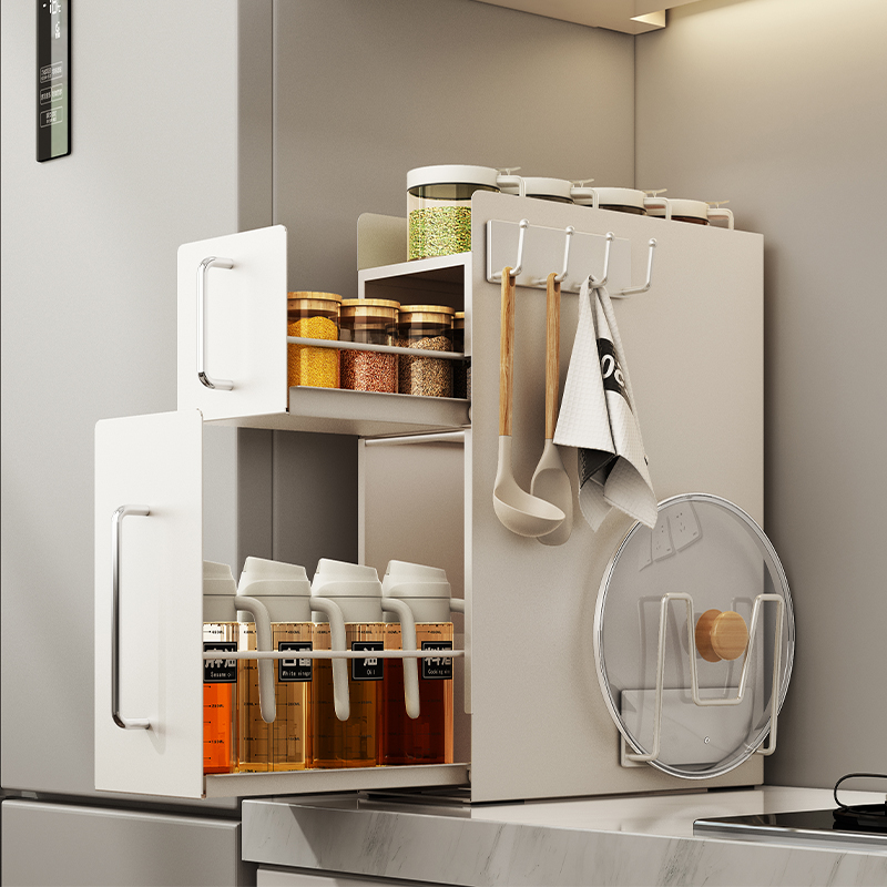 a生台面抽拉双层置物架