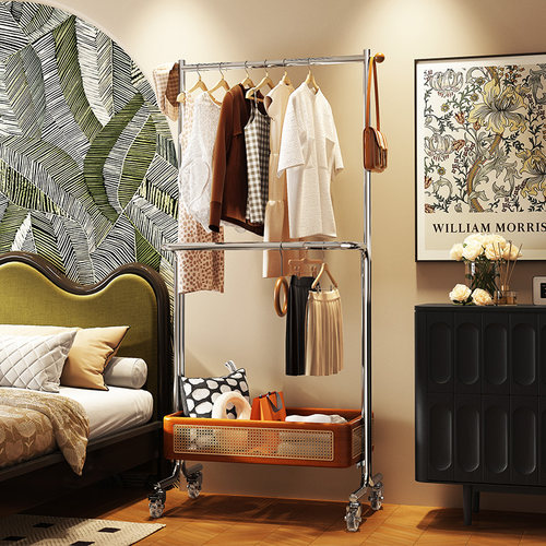 a生实木落地衣帽架卧室可移动